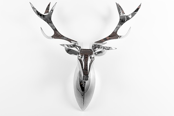 Custom Mirror Polished Stainless Steel Deer Head Sculpture – Modern Wall-Mounted Animal Art for Interior Decoration
